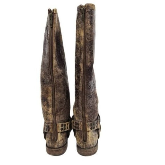 Frye Phillip Distressed Studded Tall Leather Boots 9B - Picture 9 of 13